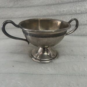 Elegant vintage Silver Two-Handled Sugar Dish